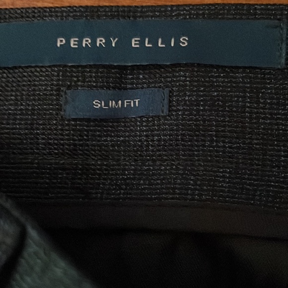Perry Ellis business dress slacks classic dark grey slim fit - Picture 3 of 6